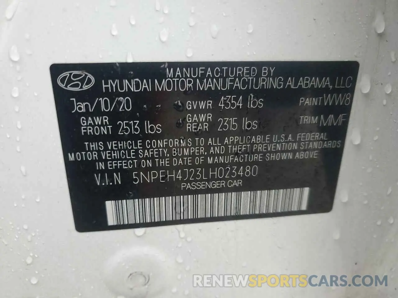 12 Фотография поврежденного автомобиля 5NPEH4J23LH023480 HYUNDAI SONATA 2020