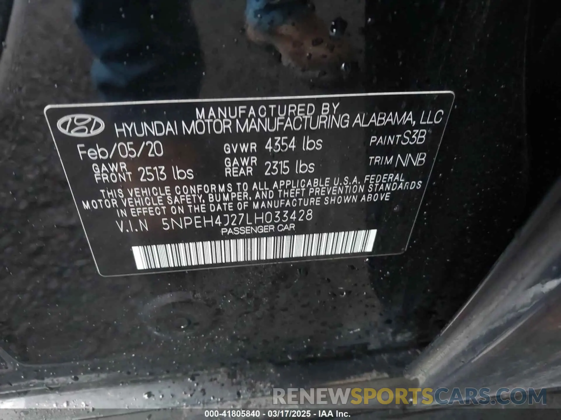9 Photograph of a damaged car 5NPEH4J27LH033428 HYUNDAI SONATA 2020