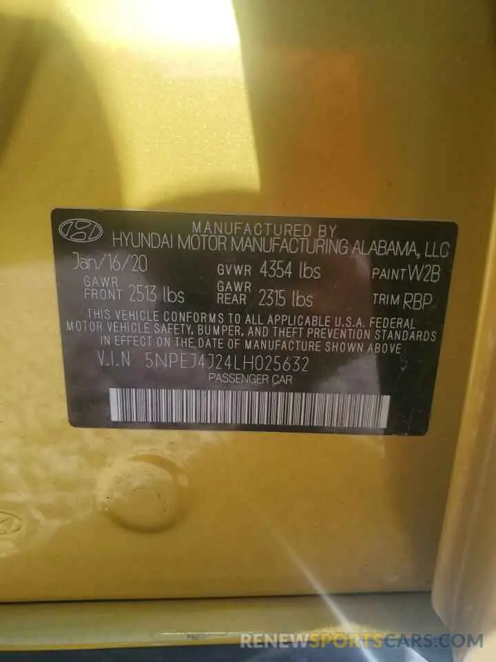 13 Фотография поврежденного автомобиля 5NPEJ4J24LH025632 HYUNDAI SONATA 2020