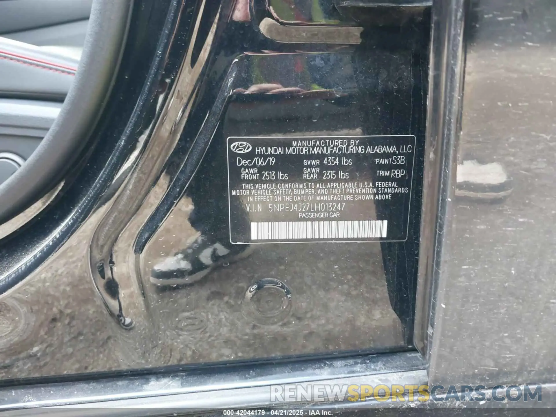9 Photograph of a damaged car 5NPEJ4J27LH013247 HYUNDAI SONATA 2020