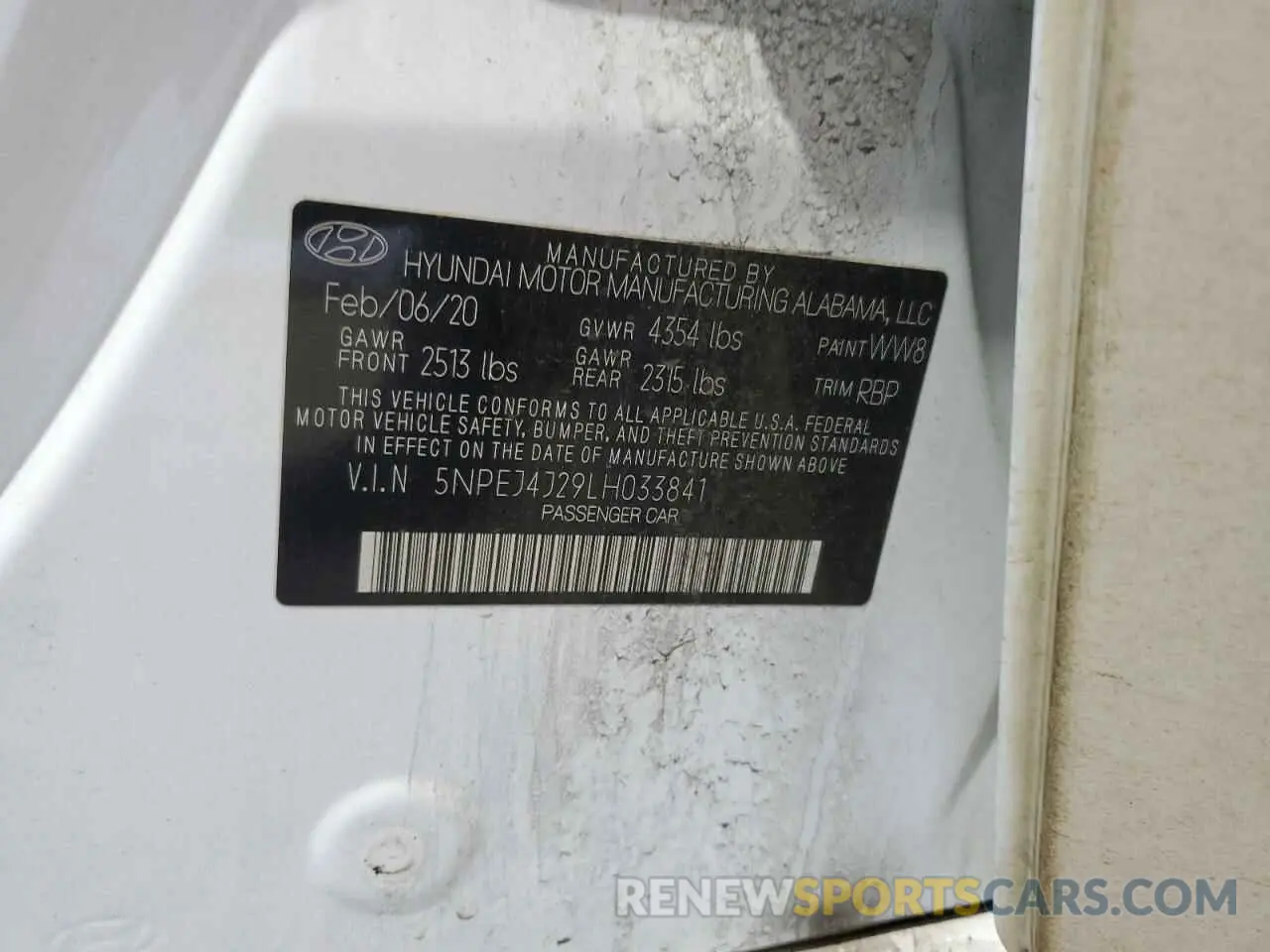 12 Photograph of a damaged car 5NPEJ4J29LH033841 HYUNDAI SONATA 2020