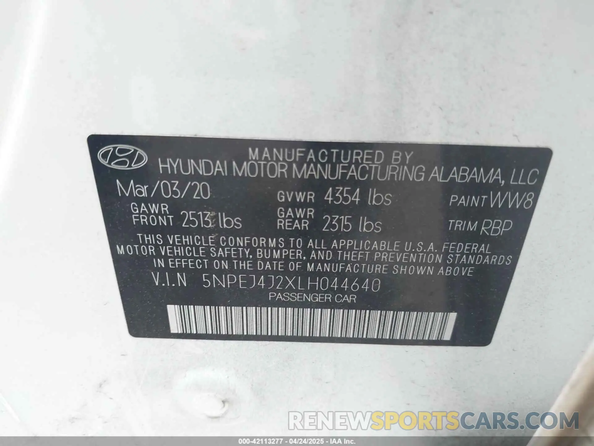 9 Фотография поврежденного автомобиля 5NPEJ4J2XLH044640 HYUNDAI SONATA 2020