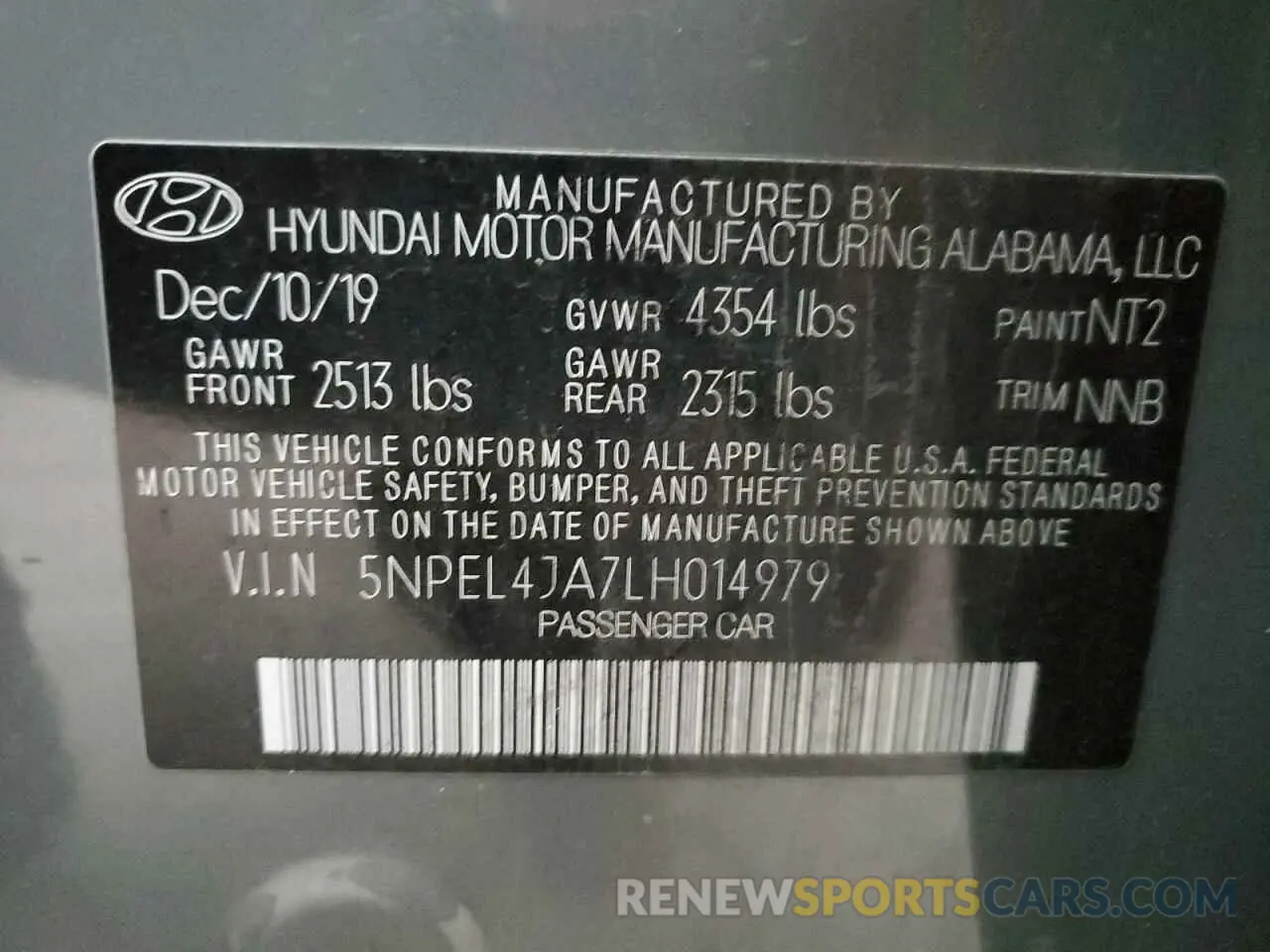 13 Фотография поврежденного автомобиля 5NPEL4JA7LH014979 HYUNDAI SONATA 2020