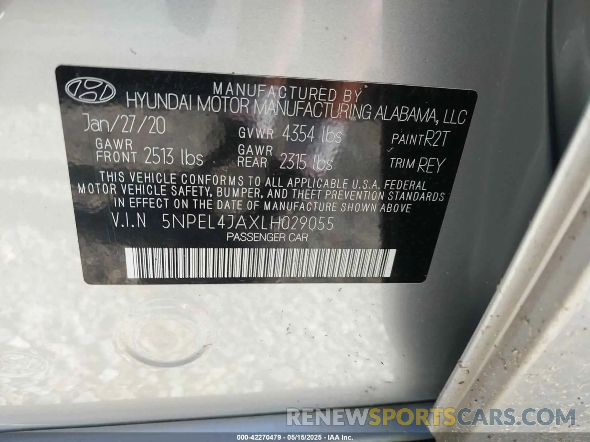 9 Фотография поврежденного автомобиля 5NPEL4JAXLH029055 HYUNDAI SONATA 2020