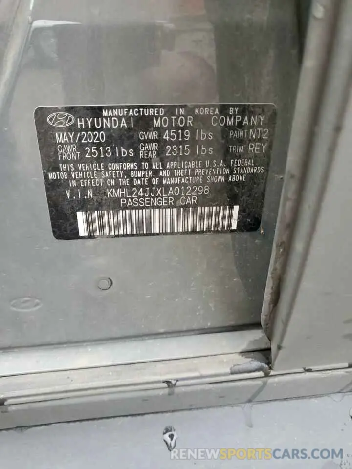12 Photograph of a damaged car KMHL24JJXLA012298 HYUNDAI SONATA 2020