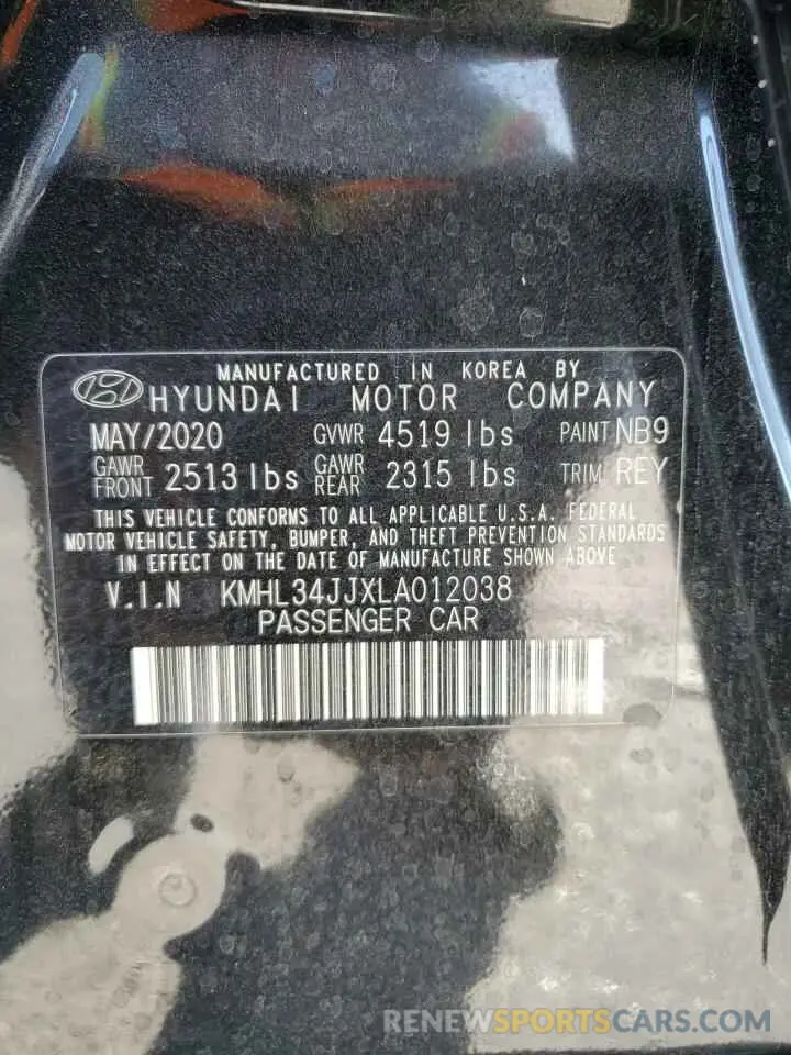 14 Фотография поврежденного автомобиля KMHL34JJXLA012038 HYUNDAI SONATA 2020