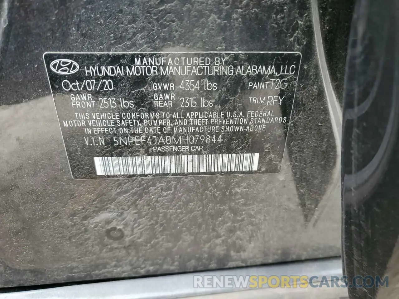 12 Photograph of a damaged car 5NPEF4JA0MH079844 HYUNDAI SONATA 2021