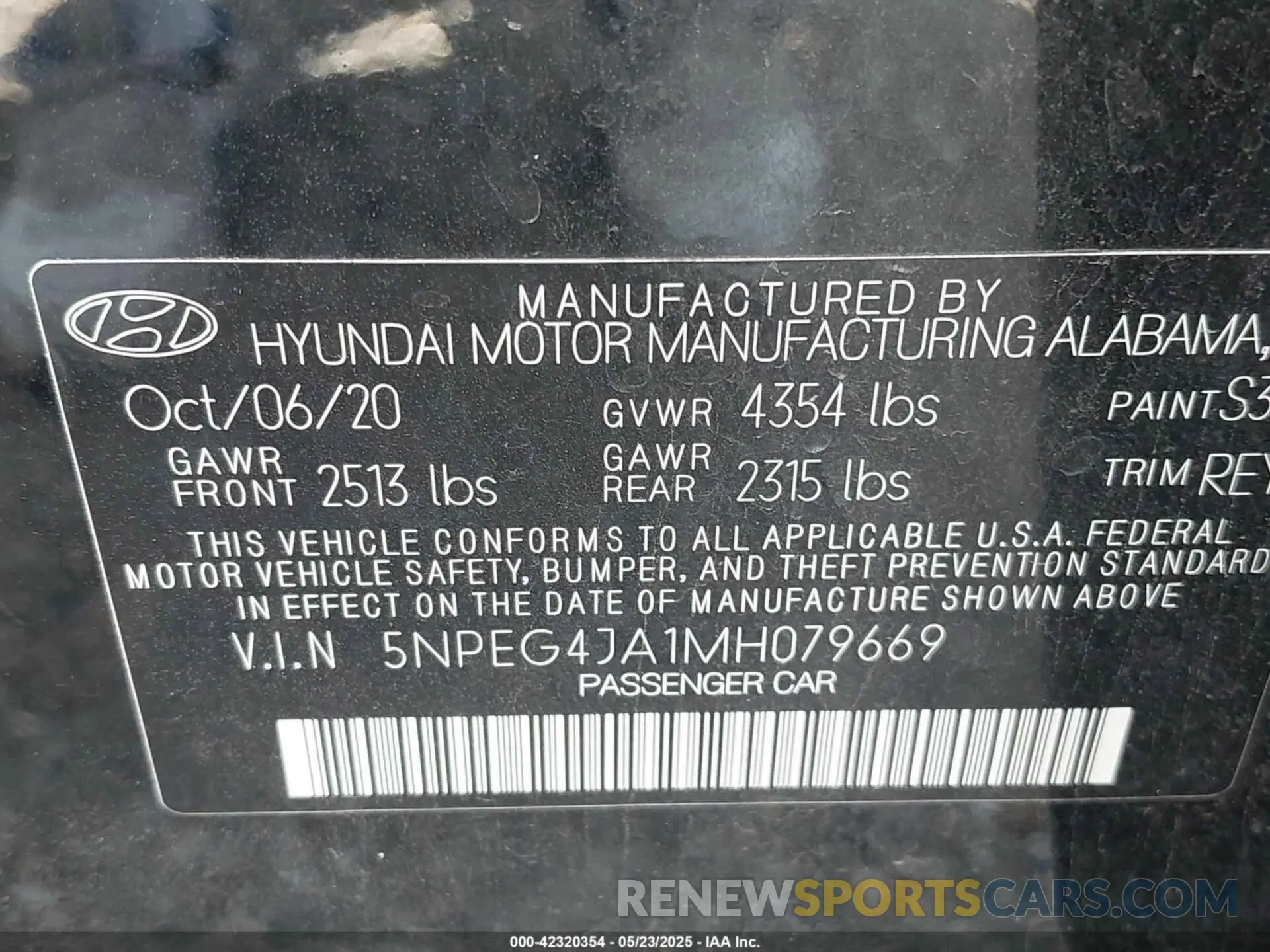 9 Photograph of a damaged car 5NPEG4JA1MH079669 HYUNDAI SONATA 2021