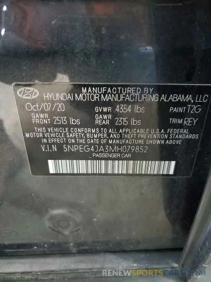 12 Фотография поврежденного автомобиля 5NPEG4JA3MH079852 HYUNDAI SONATA 2021