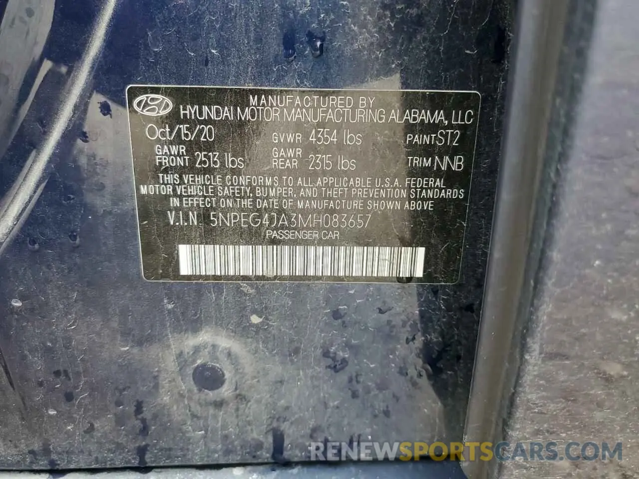 12 Фотография поврежденного автомобиля 5NPEG4JA3MH083657 HYUNDAI SONATA 2021