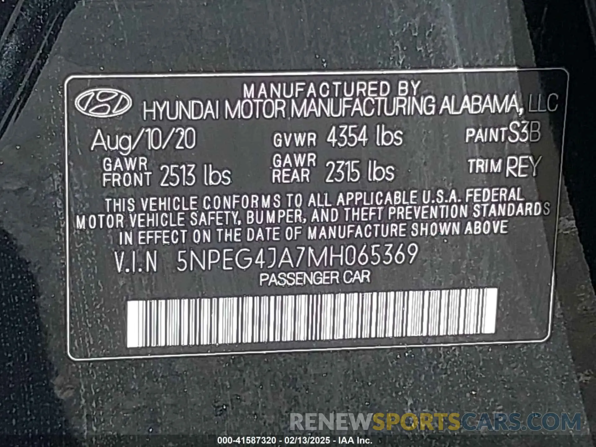 9 Фотография поврежденного автомобиля 5NPEG4JA7MH065369 HYUNDAI SONATA 2021