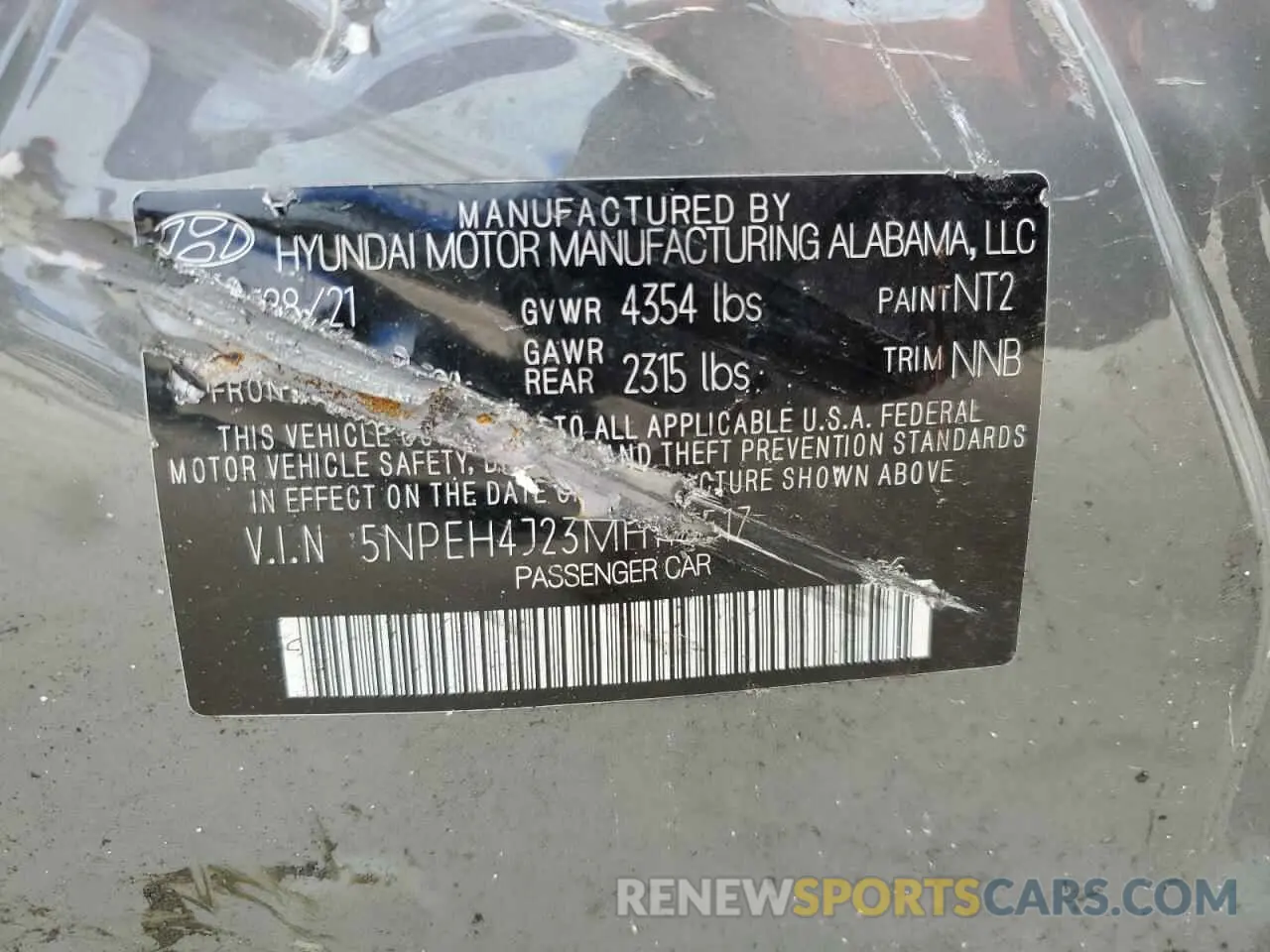 14 Фотография поврежденного автомобиля 5NPEH4J23MH116517 HYUNDAI SONATA 2021