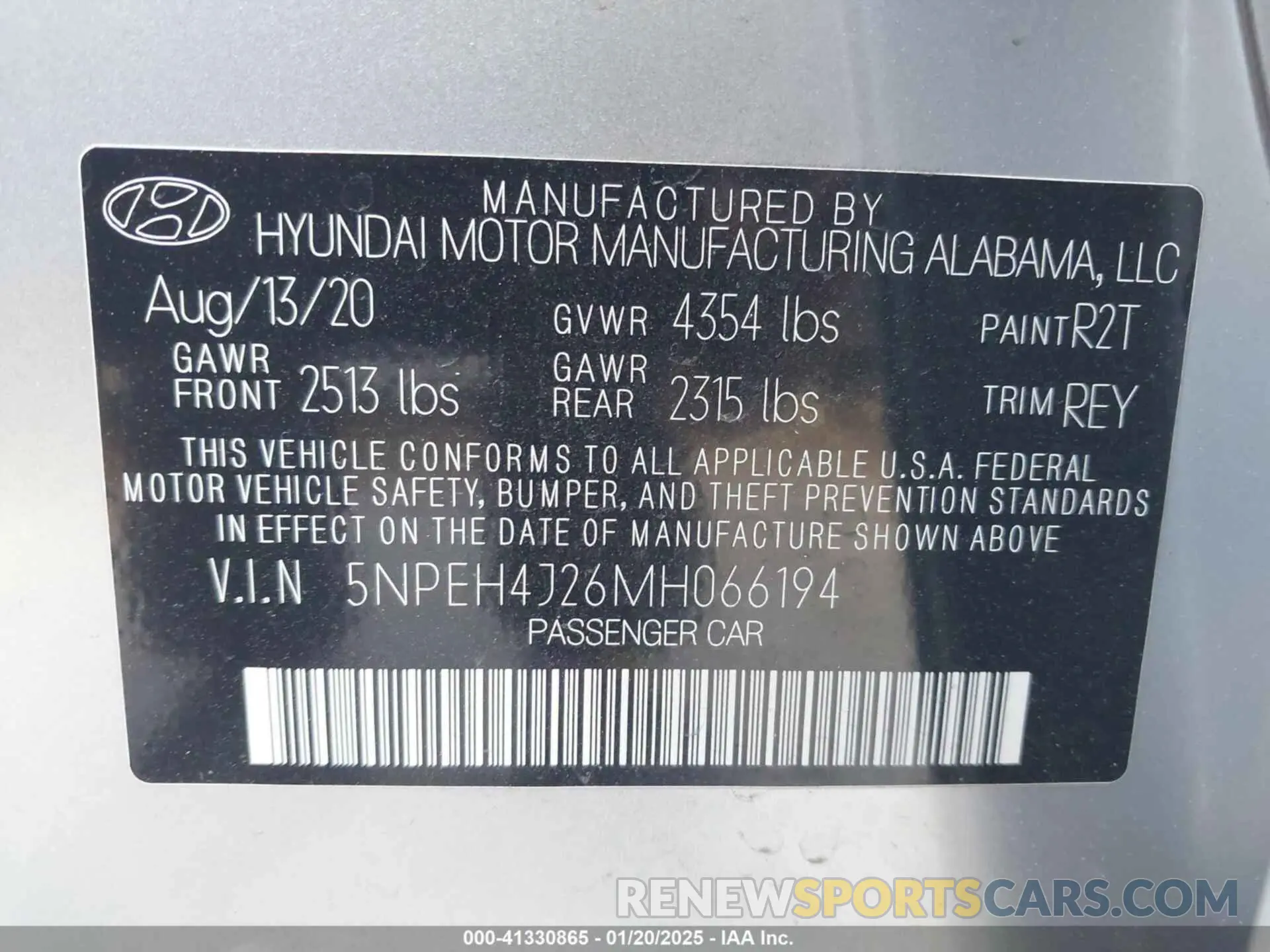 9 Фотография поврежденного автомобиля 5NPEH4J26MH066194 HYUNDAI SONATA 2021