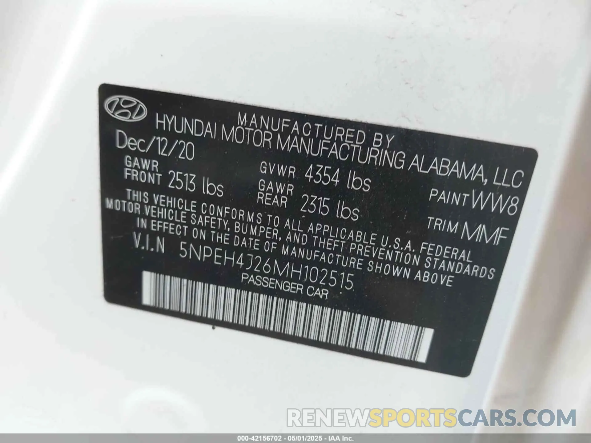 9 Photograph of a damaged car 5NPEH4J26MH102515 HYUNDAI SONATA 2021
