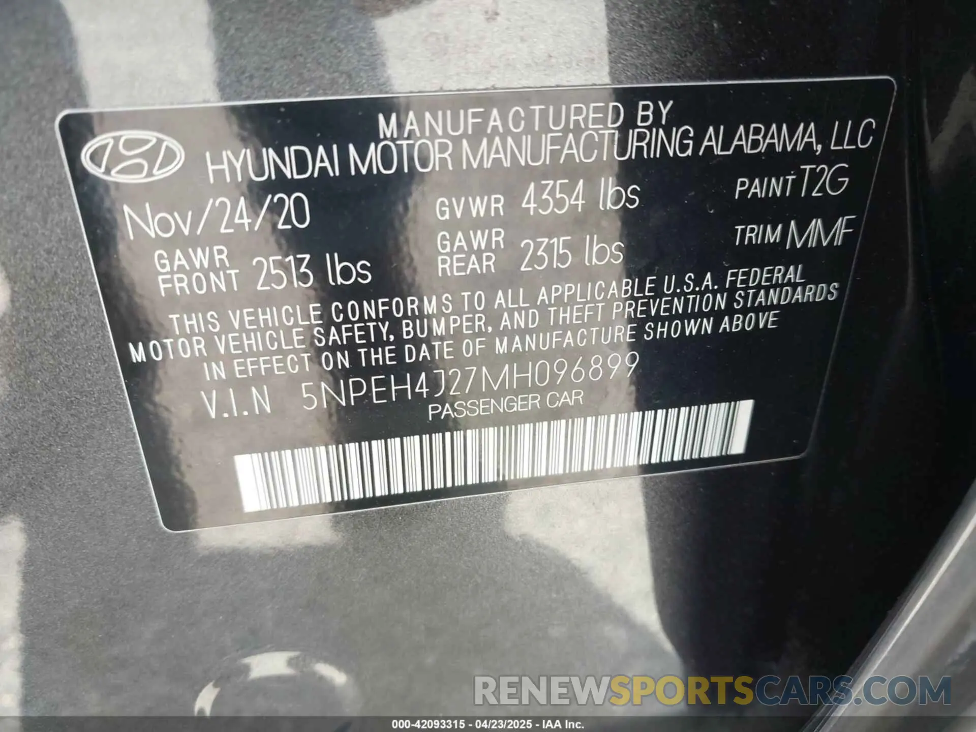 9 Photograph of a damaged car 5NPEH4J27MH096899 HYUNDAI SONATA 2021