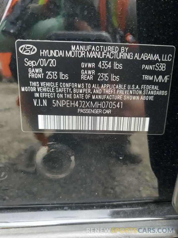 12 Фотография поврежденного автомобиля 5NPEH4J2XMH070541 HYUNDAI SONATA 2021