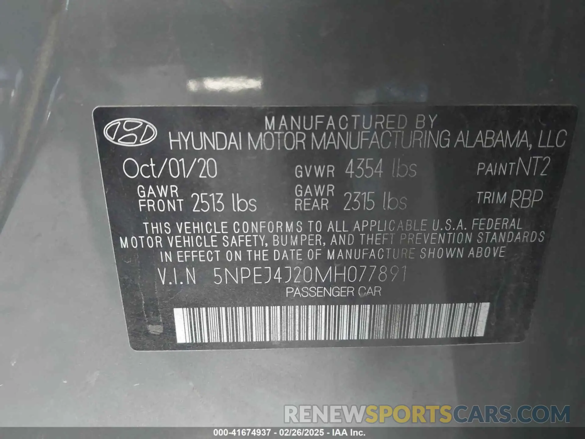 9 Photograph of a damaged car 5NPEJ4J20MH077891 HYUNDAI SONATA 2021