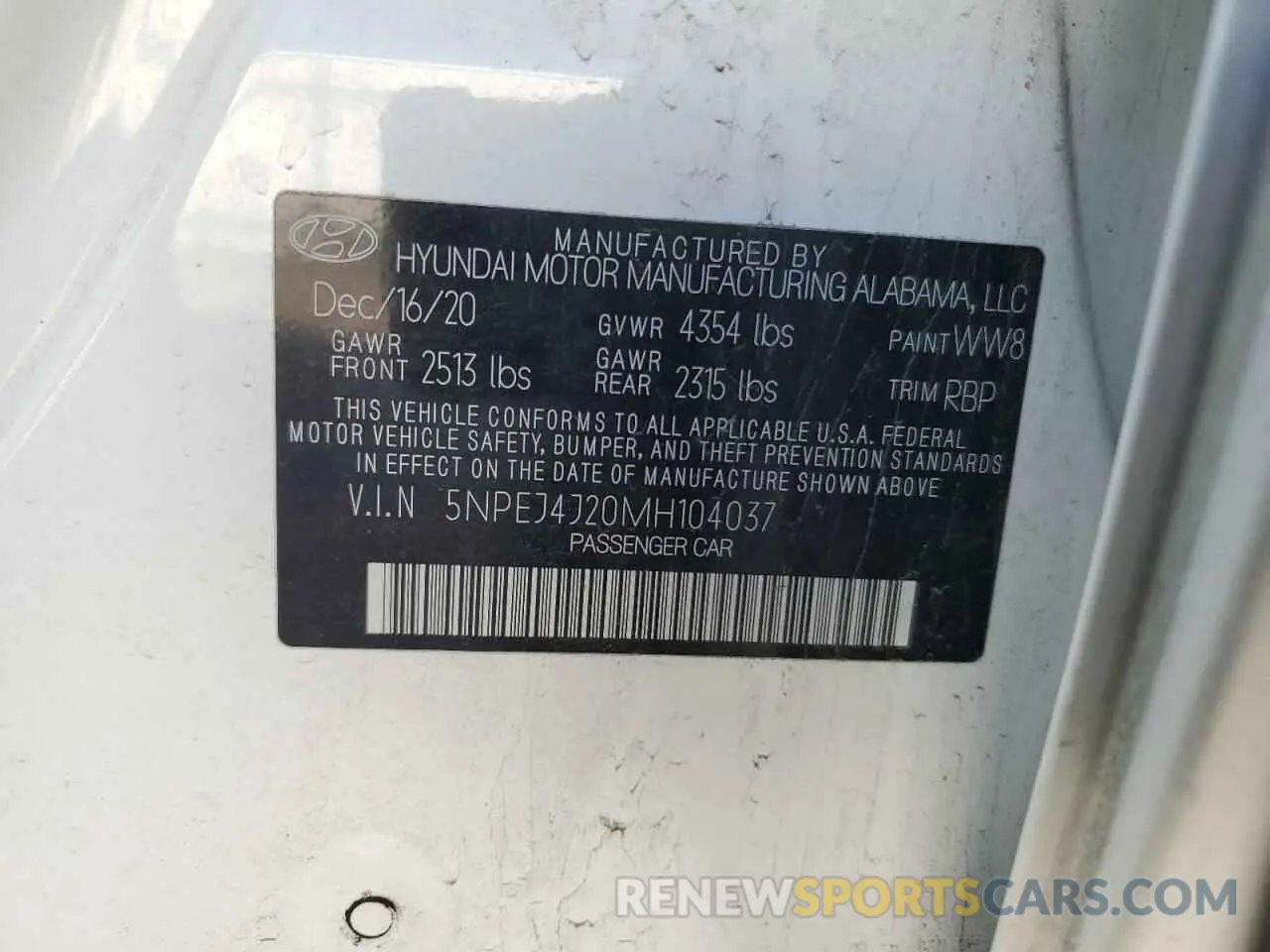 12 Фотография поврежденного автомобиля 5NPEJ4J20MH104037 HYUNDAI SONATA 2021