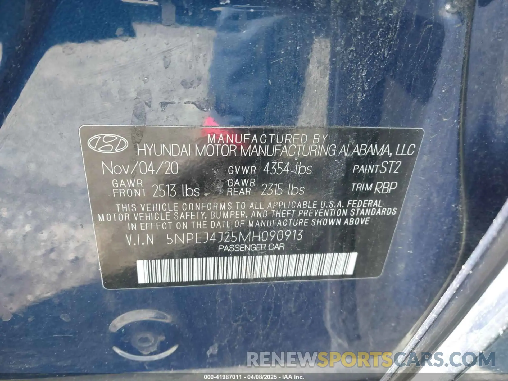 9 Фотография поврежденного автомобиля 5NPEJ4J25MH090913 HYUNDAI SONATA 2021