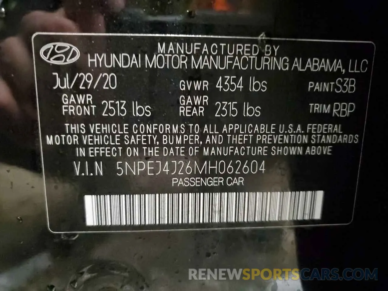 12 Photograph of a damaged car 5NPEJ4J26MH062604 HYUNDAI SONATA 2021