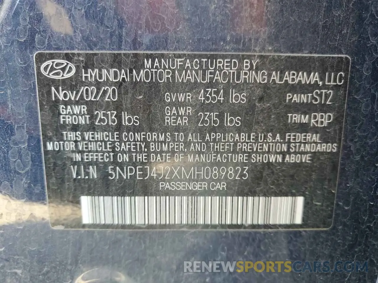 14 Photograph of a damaged car 5NPEJ4J2XMH089823 HYUNDAI SONATA 2021