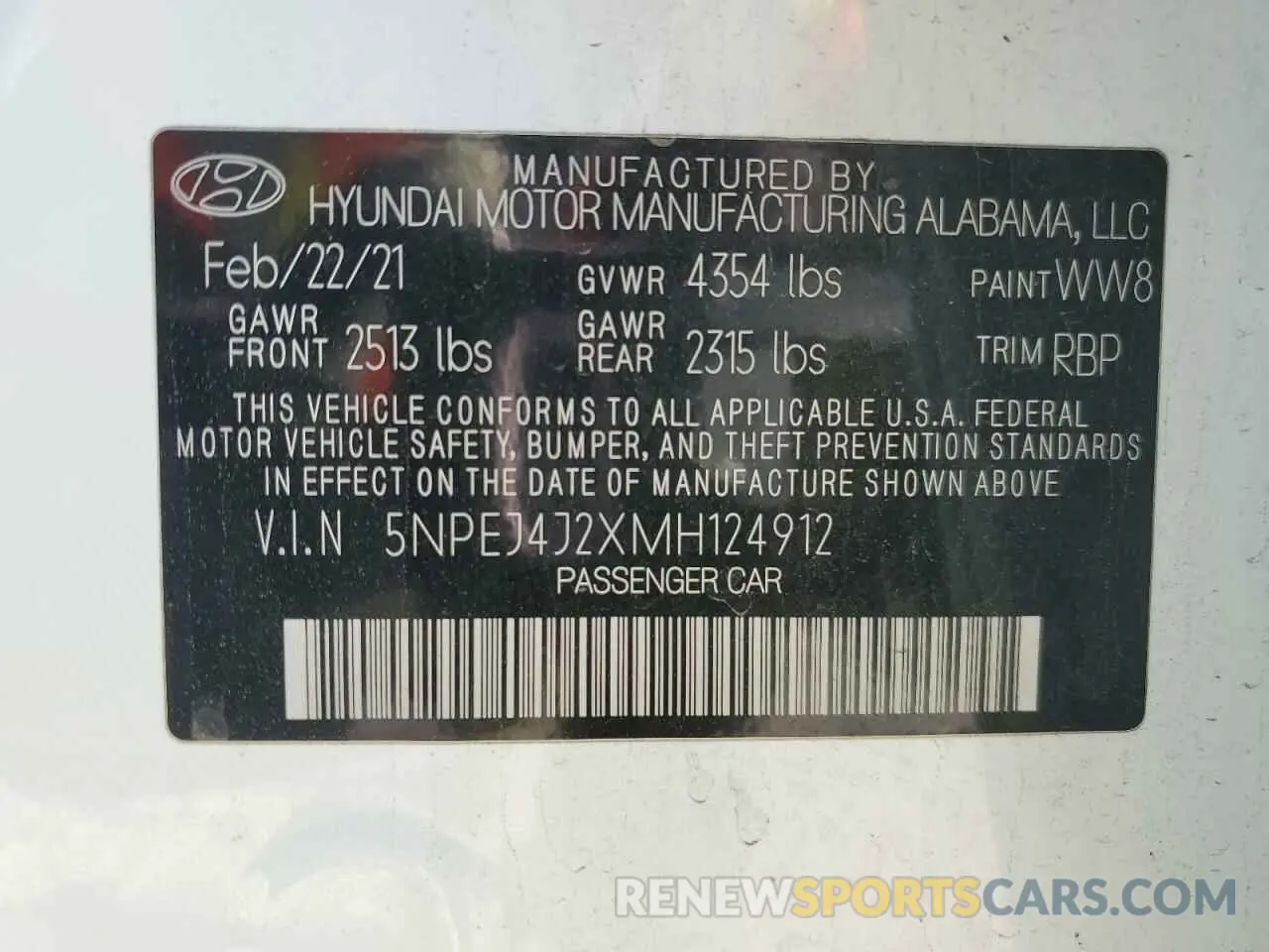 12 Фотография поврежденного автомобиля 5NPEJ4J2XMH124912 HYUNDAI SONATA 2021