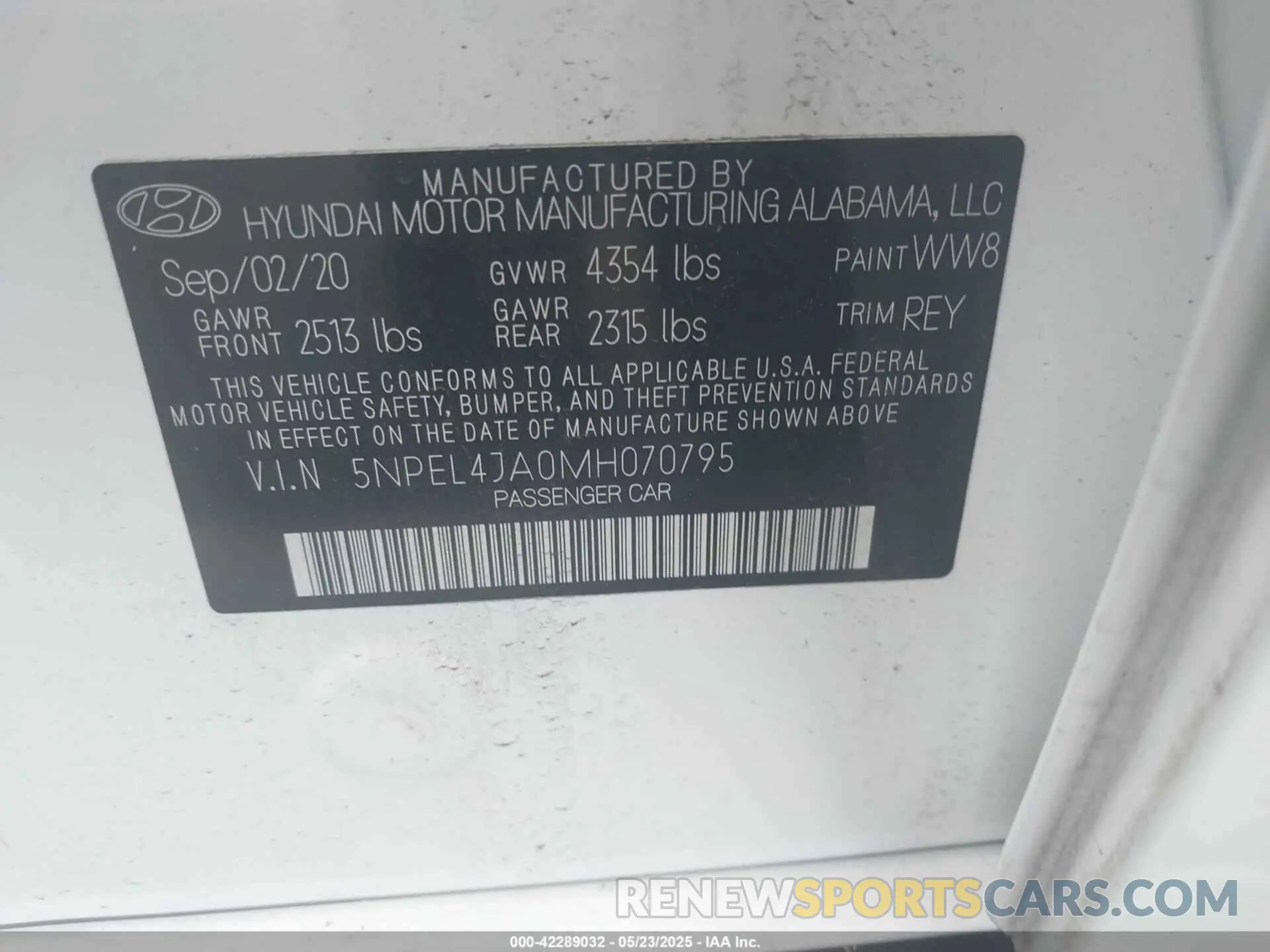 9 Фотография поврежденного автомобиля 5NPEL4JA0MH070795 HYUNDAI SONATA 2021