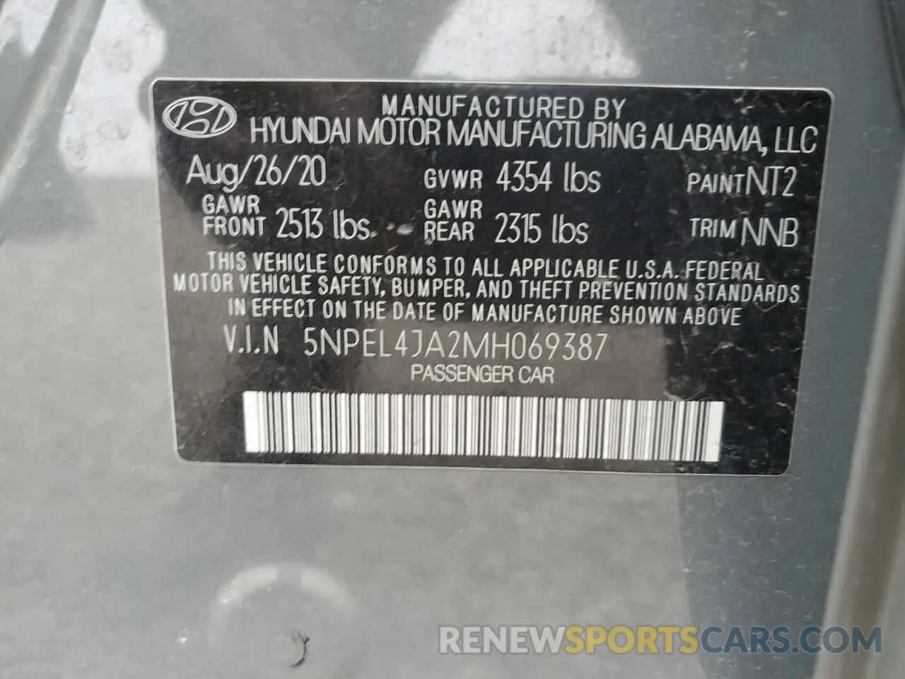 12 Photograph of a damaged car 5NPEL4JA2MH069387 HYUNDAI SONATA 2021