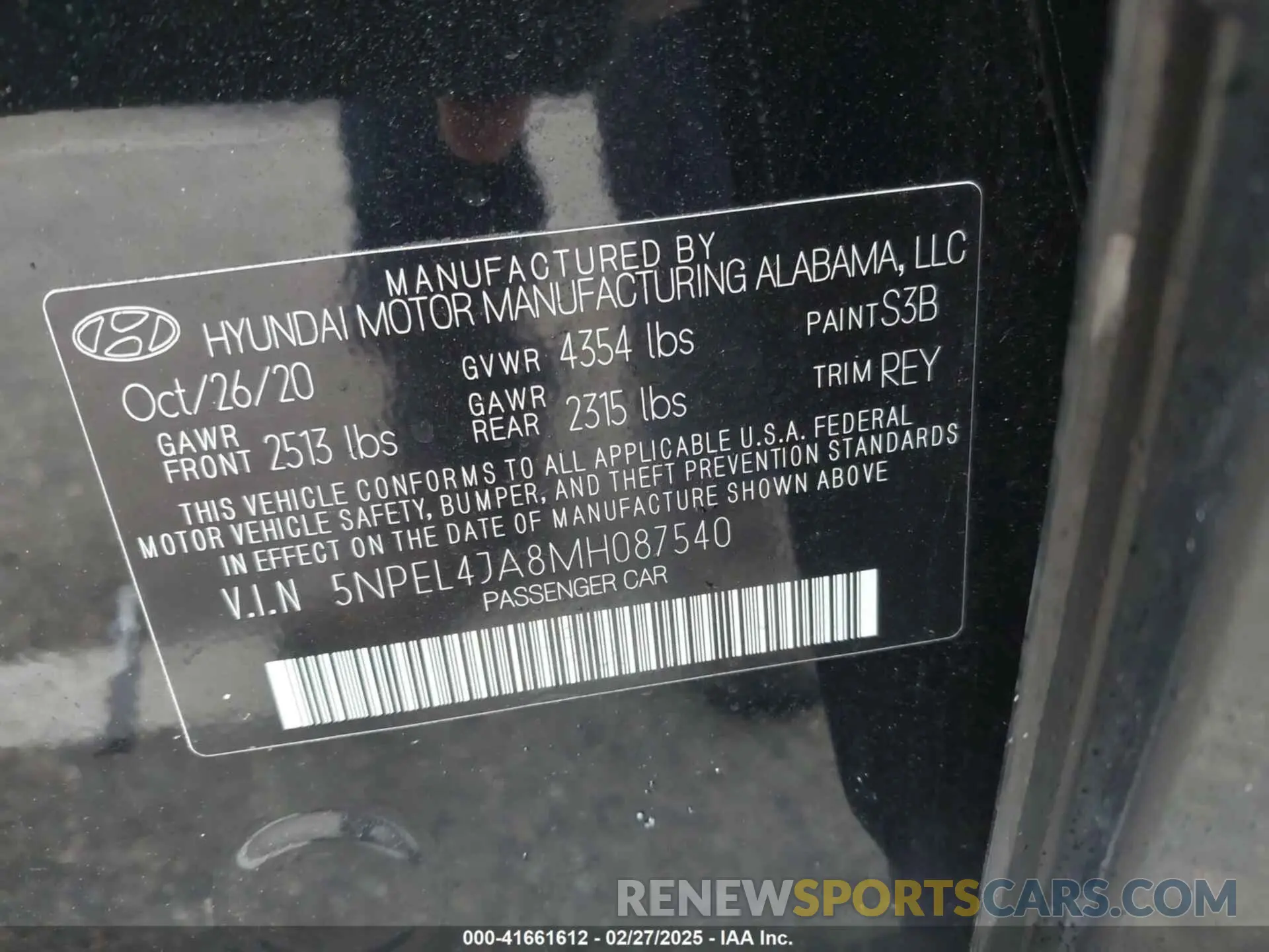 9 Фотография поврежденного автомобиля 5NPEL4JA8MH087540 HYUNDAI SONATA 2021