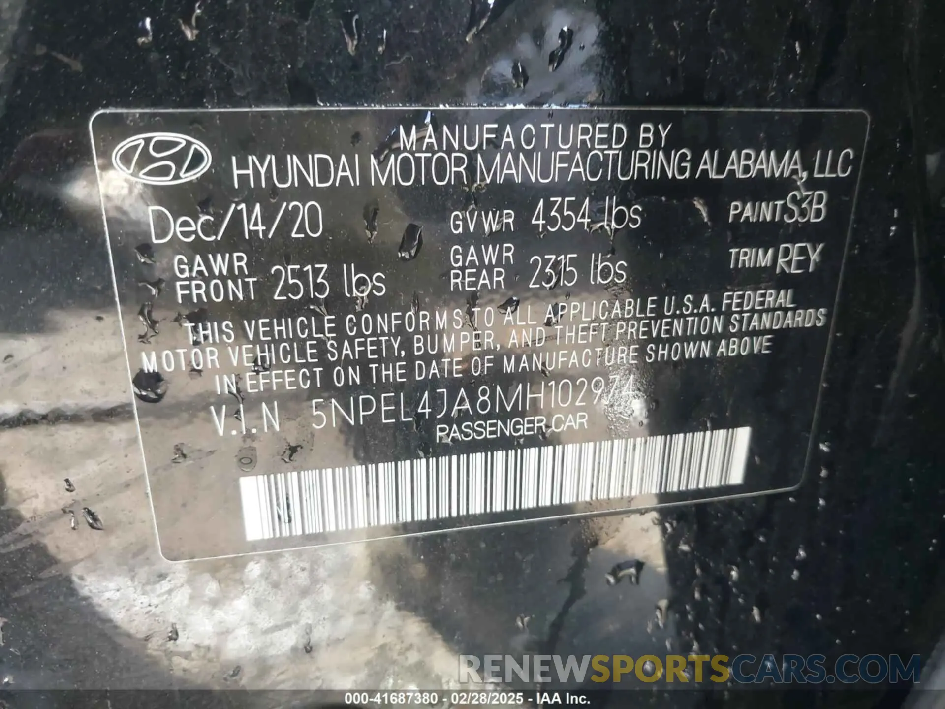 9 Фотография поврежденного автомобиля 5NPEL4JA8MH102974 HYUNDAI SONATA 2021