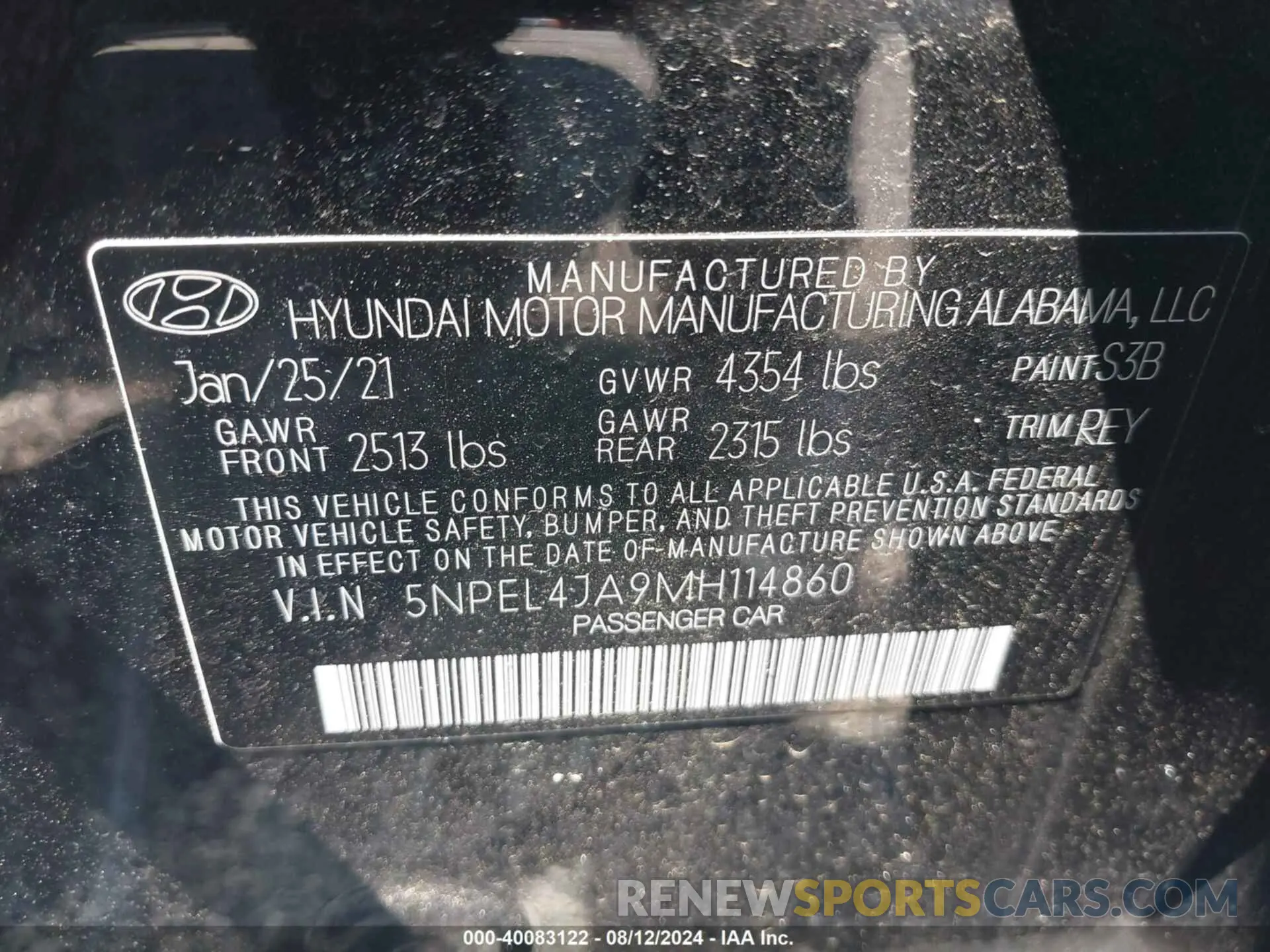 9 Фотография поврежденного автомобиля 5NPEL4JA9MH114860 HYUNDAI SONATA 2021