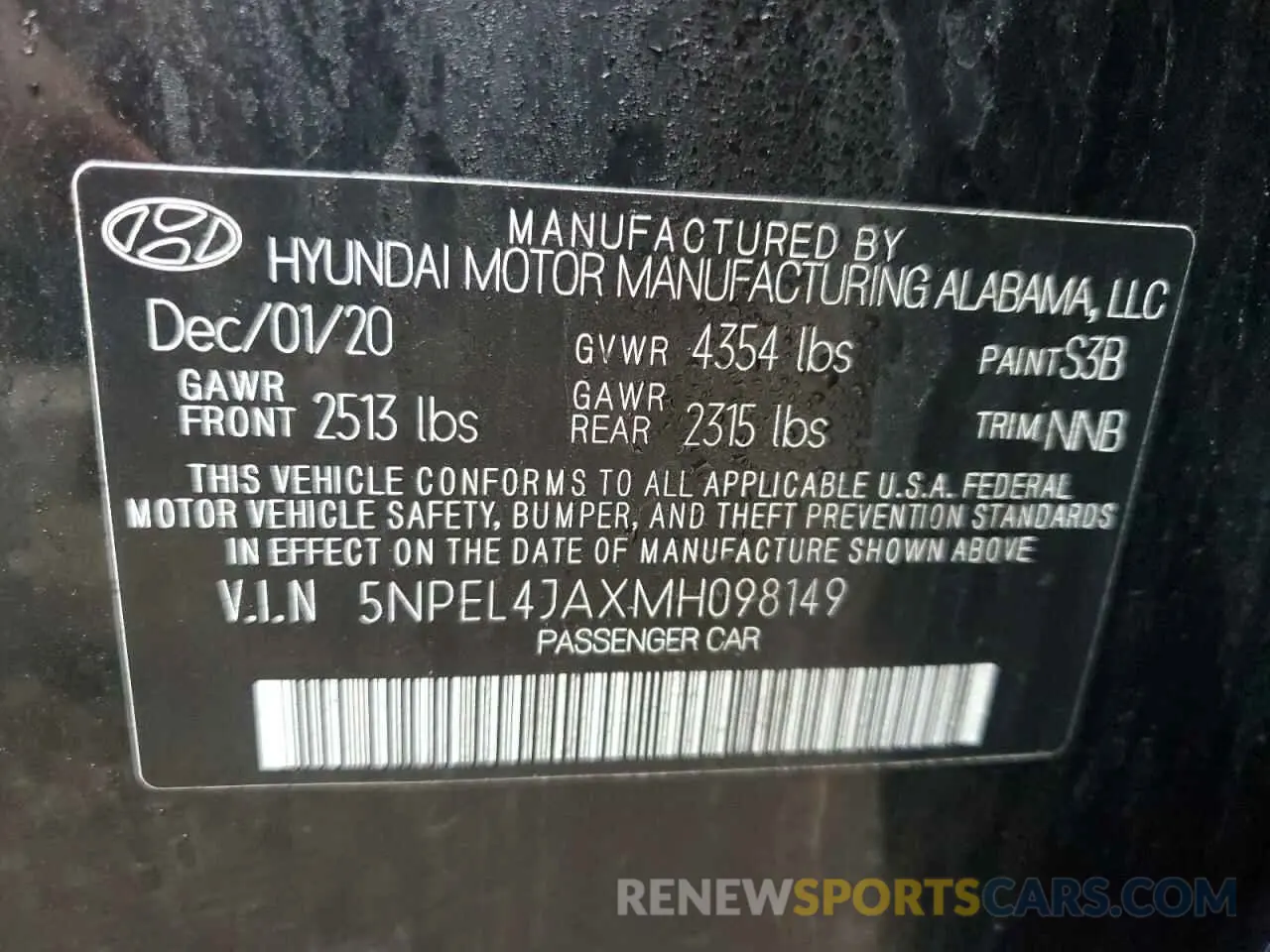 12 Фотография поврежденного автомобиля 5NPEL4JAXMH098149 HYUNDAI SONATA 2021