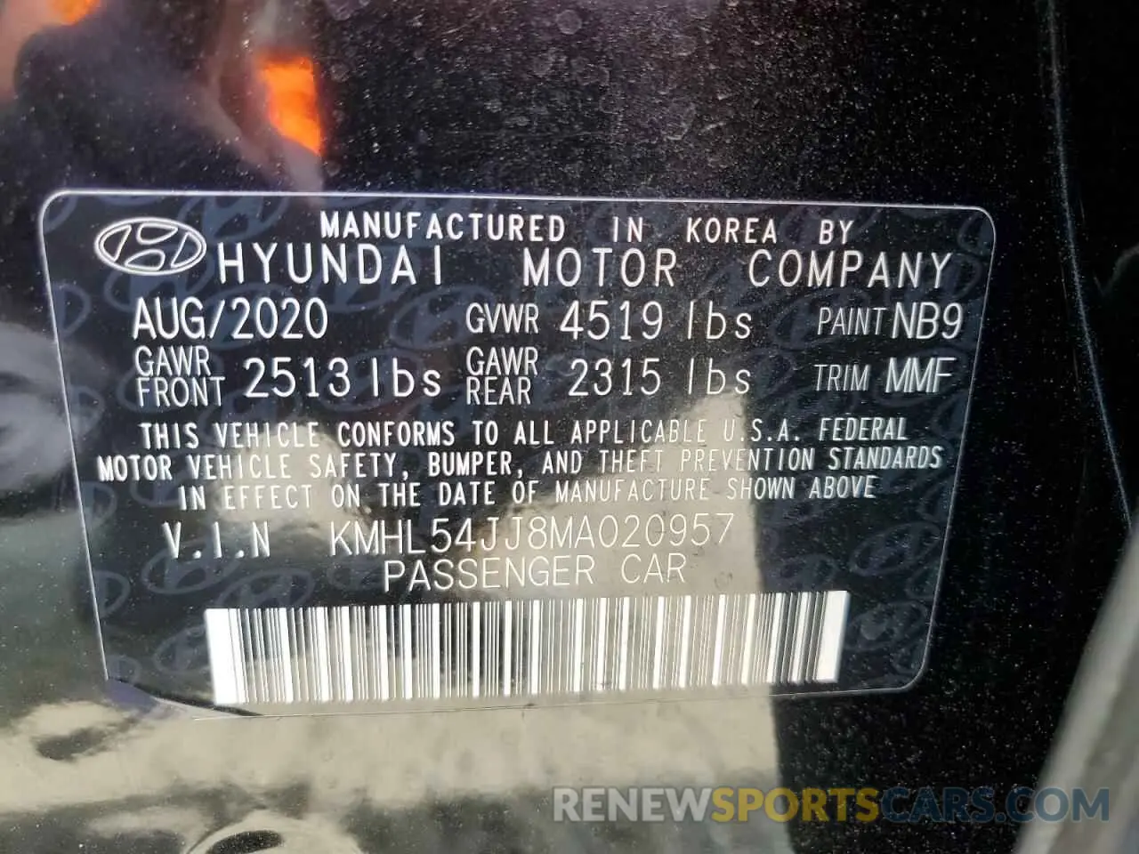 13 Фотография поврежденного автомобиля KMHL54JJ8MA020957 HYUNDAI SONATA 2021