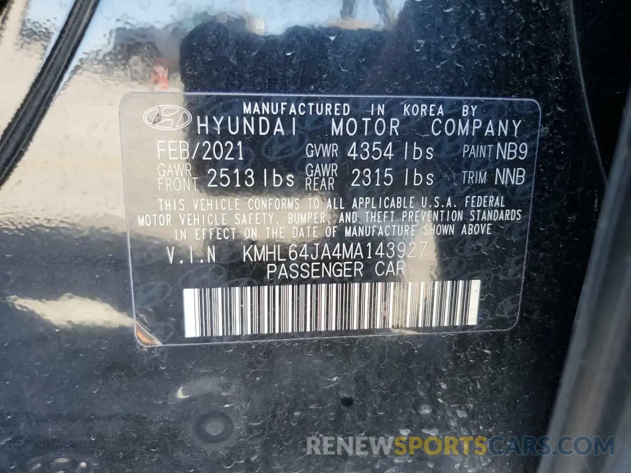12 Фотография поврежденного автомобиля KMHL64JA4MA143927 HYUNDAI SONATA 2021