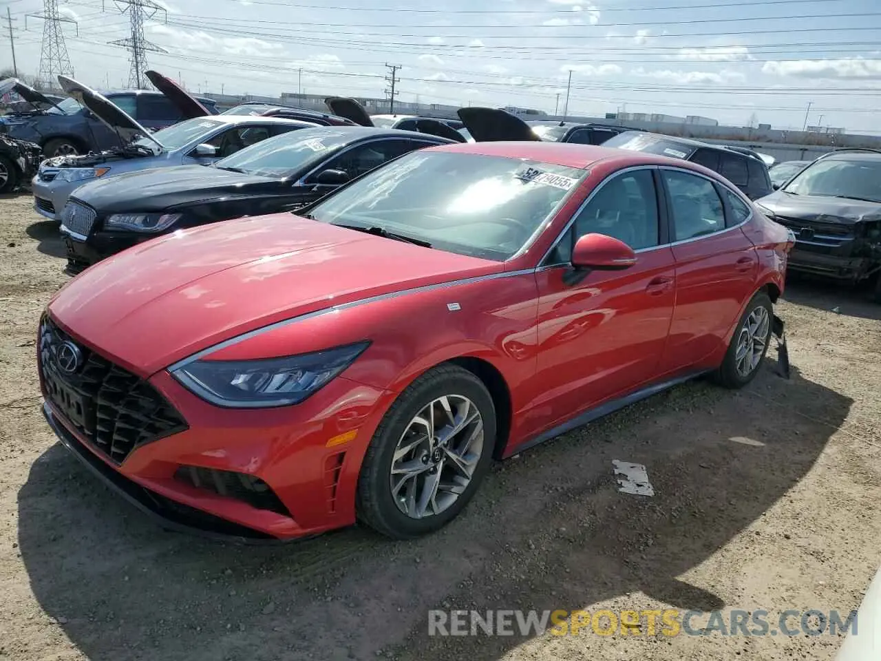 1 Photograph of a damaged car KMHL64JA7MA147812 HYUNDAI SONATA 2021