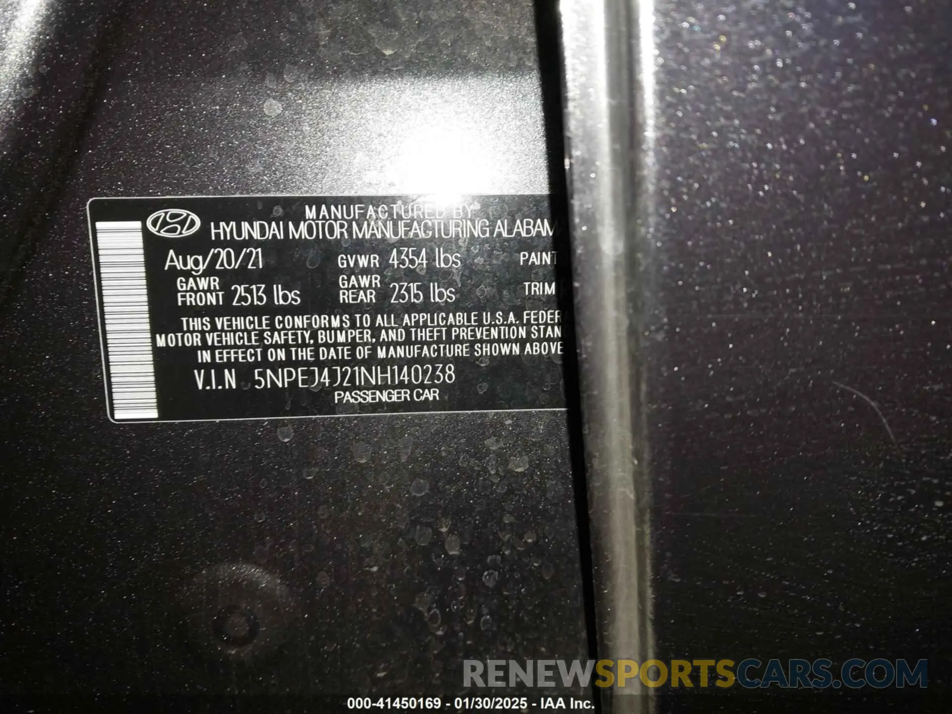 9 Photograph of a damaged car 5NPEJ4J21NH140238 HYUNDAI SONATA 2022