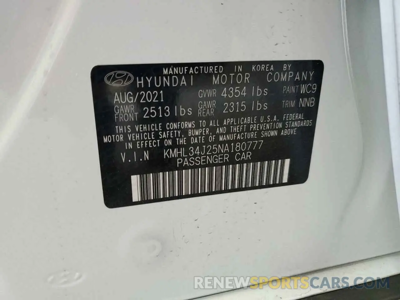 12 Photograph of a damaged car KMHL34J25NA180777 HYUNDAI SONATA 2022