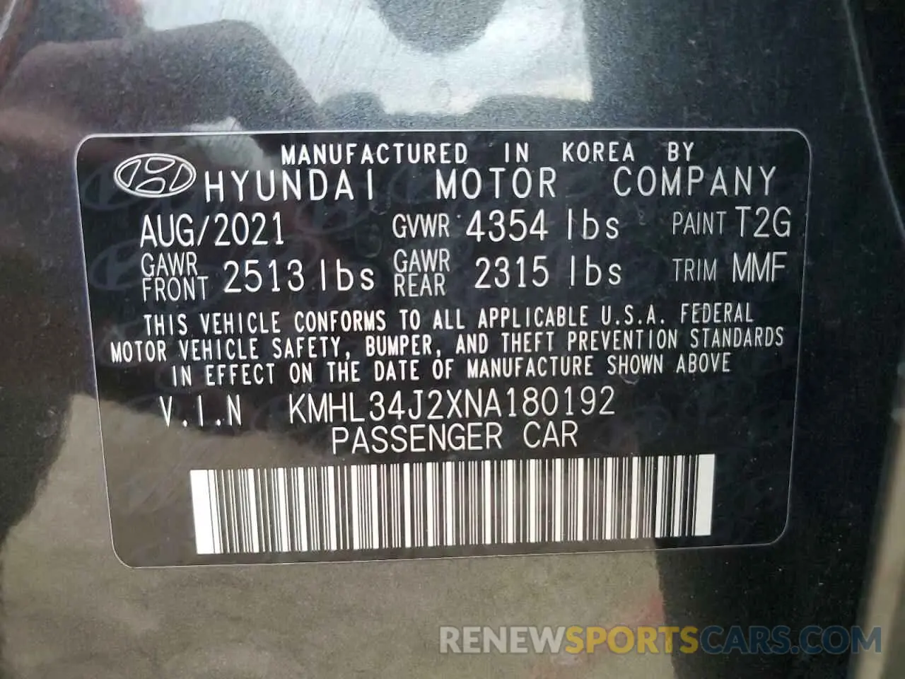 13 Фотография поврежденного автомобиля KMHL34J2XNA180192 HYUNDAI SONATA 2022