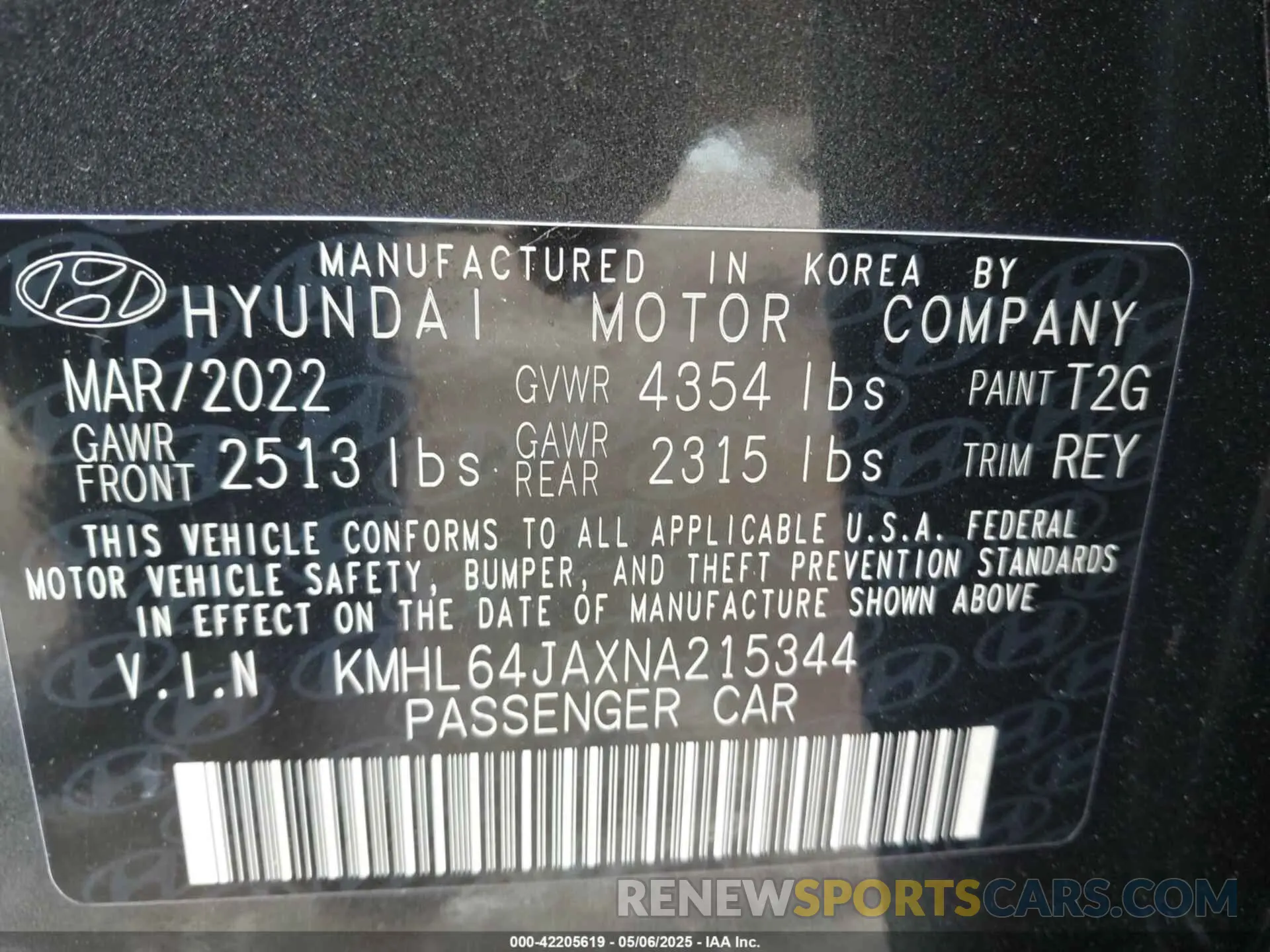 9 Photograph of a damaged car KMHL64JAXNA215344 HYUNDAI SONATA 2022