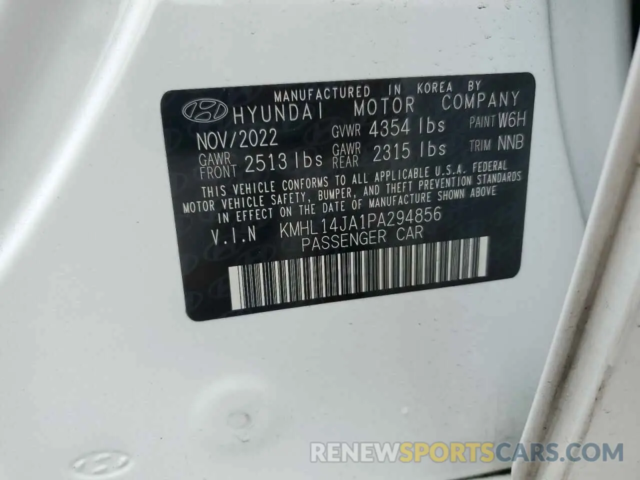 12 Photograph of a damaged car KMHL14JA1PA294856 HYUNDAI SONATA 2023