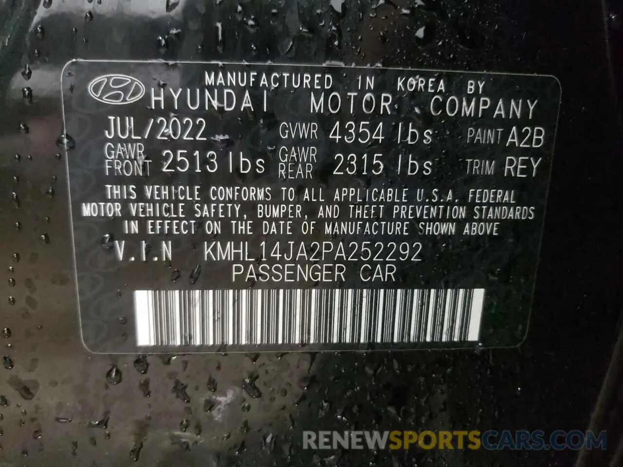 12 Фотография поврежденного автомобиля KMHL14JA2PA252292 HYUNDAI SONATA 2023