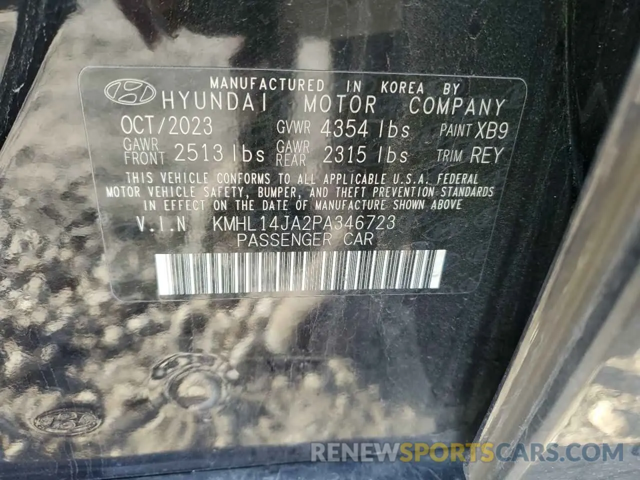 15 Photograph of a damaged car KMHL14JA2PA346723 HYUNDAI SONATA 2023