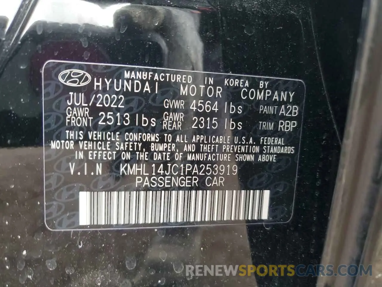 12 Фотография поврежденного автомобиля KMHL14JC1PA253919 HYUNDAI SONATA 2023