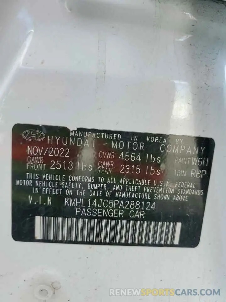 12 Фотография поврежденного автомобиля KMHL14JC5PA288124 HYUNDAI SONATA 2023
