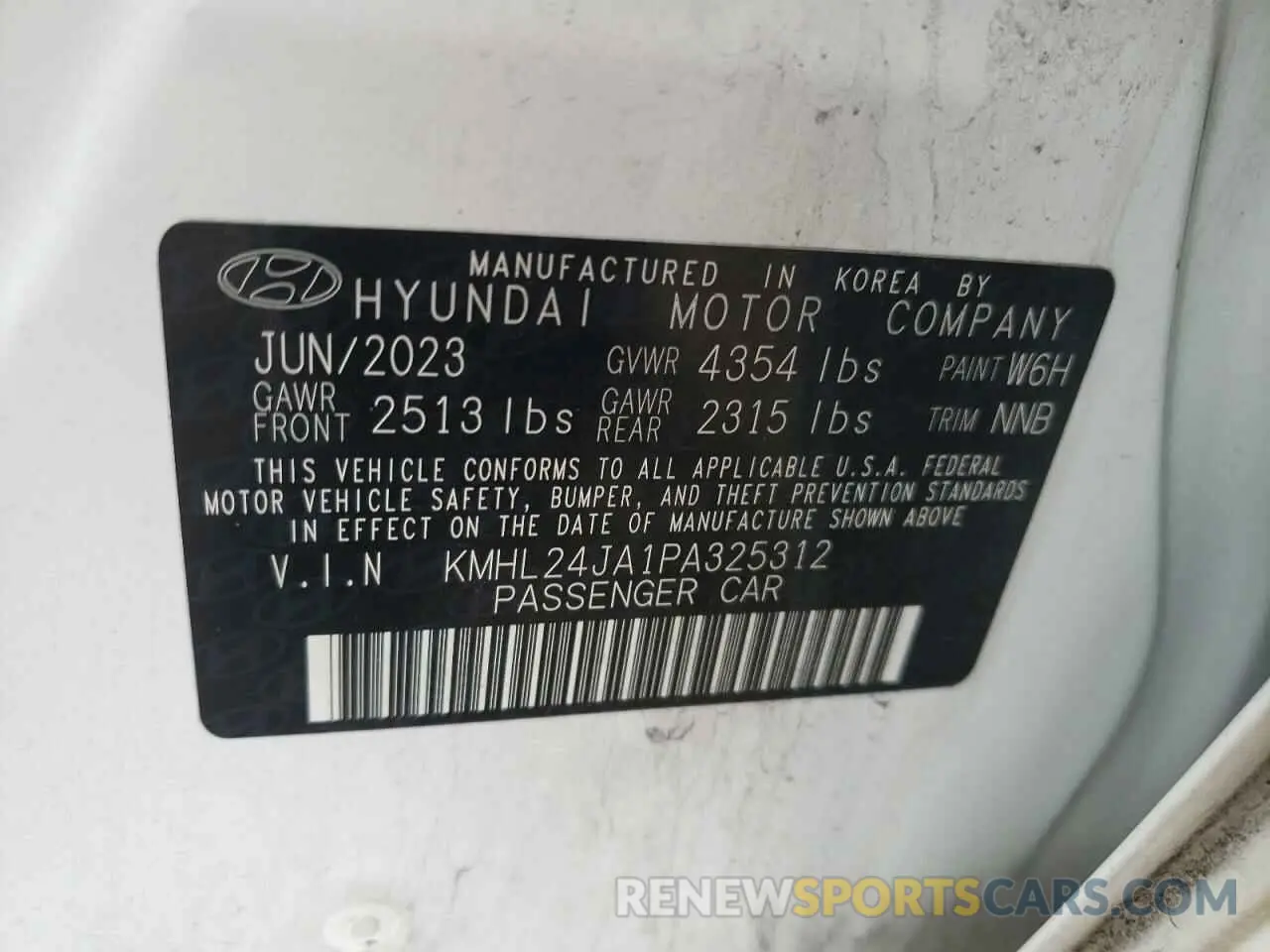 14 Photograph of a damaged car KMHL24JA1PA325312 HYUNDAI SONATA 2023