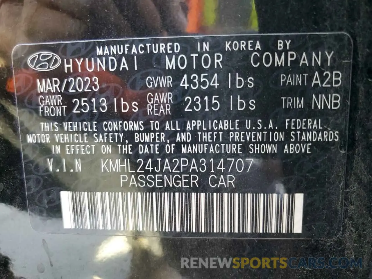 15 Photograph of a damaged car KMHL24JA2PA314707 HYUNDAI SONATA 2023