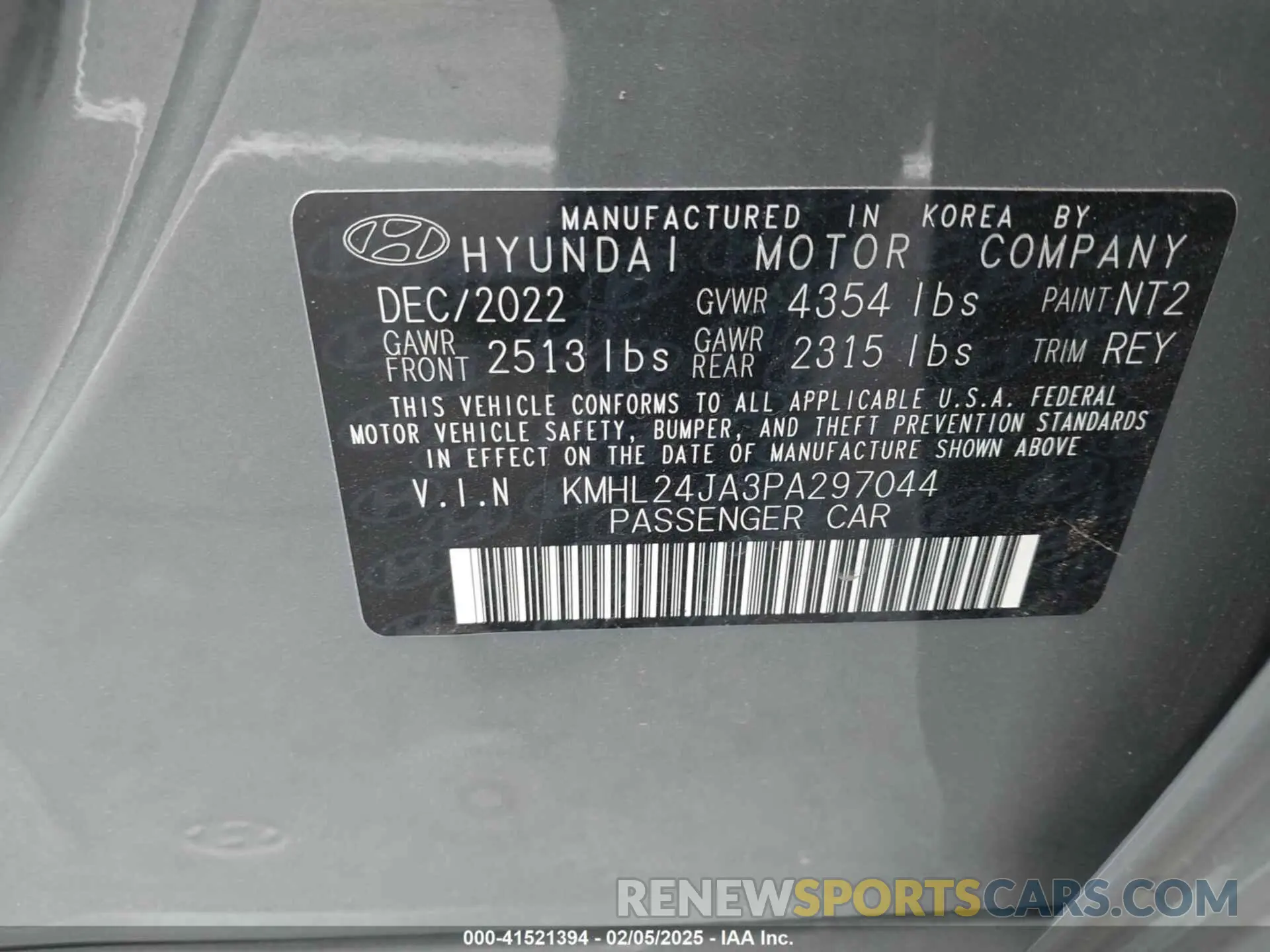 9 Фотография поврежденного автомобиля KMHL24JA3PA297044 HYUNDAI SONATA 2023