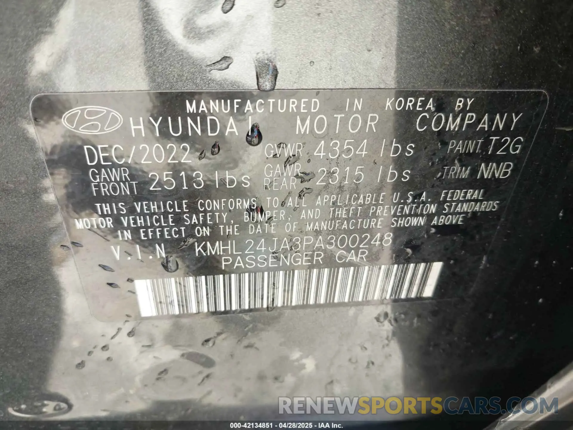 9 Фотография поврежденного автомобиля KMHL24JA3PA300248 HYUNDAI SONATA 2023