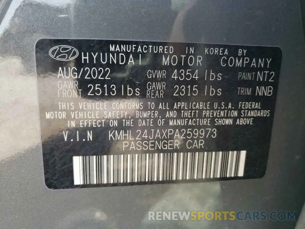 14 Фотография поврежденного автомобиля KMHL24JAXPA259973 HYUNDAI SONATA 2023