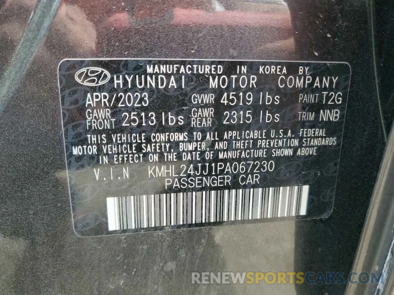 12 Фотография поврежденного автомобиля KMHL24JJ1PA067230 HYUNDAI SONATA 2023